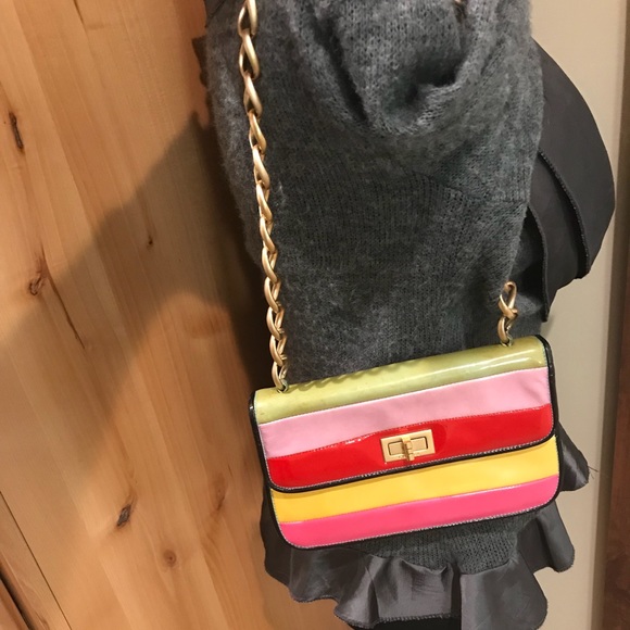 CHANEL Handbags - Chanel Striped Multicolor Patent Leather handbag